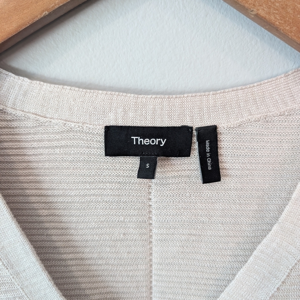 Theory Women's Cream Cardigan Sweater - Picture 6 of 11